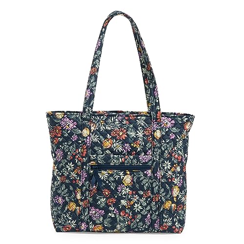 Vera Bradley Damen Baumwoll-Vera-Einkaufstasche Handtasche, Frisch geschnittenes Blumengrün von Vera Bradley