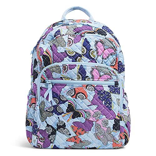 Vera Bradley Damen Campus Rucksack, Büchertasche, Butterfly by – recycelte Baumwolle von Vera Bradley