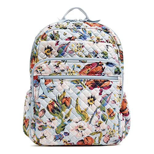 Vera Bradley Damen Campus-Rucksack Büchertasche, Sea Air Floral-Recycelte Baumwolle von Vera Bradley