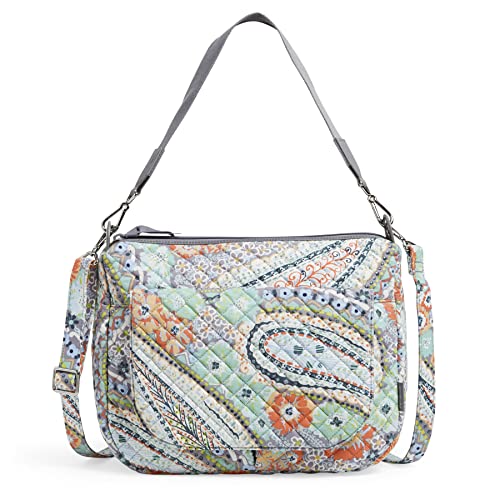 Vera Bradley Damen Cotton Carson Crossbody Geldbörse Umhängetasche, Citrus Paisley – recycelte Baumwolle von Vera Bradley