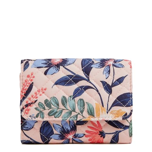 Vera Bradley Damen Cotton Riley Compact Wallet mit RFID Schutz, Paradise Coral, Einheitsgröße von Vera Bradley