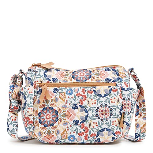 Vera Bradley Damen Cotton on The Go Crossbody Geldbörse, Enchanted Mandala-Recycelte Baumwolle von Vera Bradley