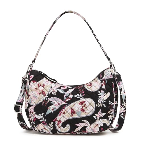 Vera Bradley Damen Frannie Crescent Crossbody Geldbörse aus Baumwolle Umhängetasche, Botanisches Paisleymuster von Vera Bradley