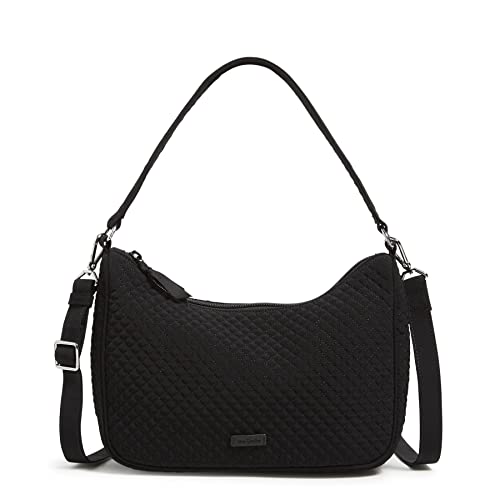 Vera Bradley Damen Frannie Crescent Mikrofaser Crossbody Geldbörse, Klassisches Schwarz von Vera Bradley