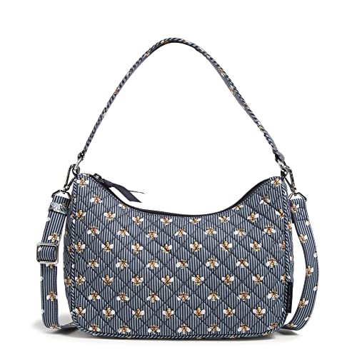 Vera Bradley Damen Frannie Crossbody Geldbörse Umhängetasche, Bees Navy – recycelte Baumwolle von Vera Bradley