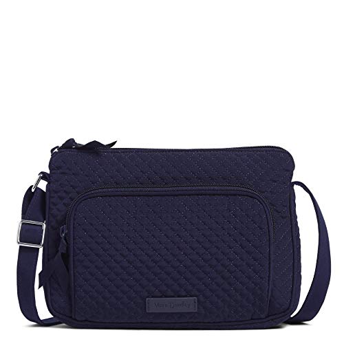 Vera Bradley Damen Little Hipster Mikrofaser mit RFID-Schutz Umhängetasche, Navy von Vera Bradley