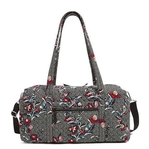 Vera Bradley Damen Iconic 4-teiliges Kosmetik-Set Reisetasche, Einheitsgröße, Stauden Noir Dot, Einheitsgröße, Reisetasche aus Baumwolle, Größe M von Vera Bradley