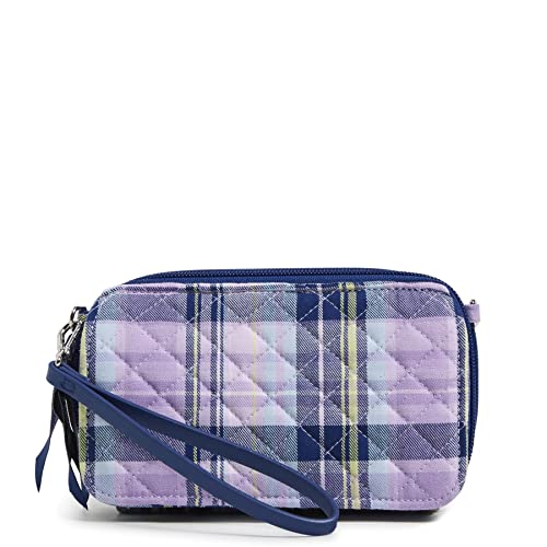 Vera Bradley Damen Iconic RFID All in One Crossbody, Signature Cotton Umhängetasche, Amethyst Plaid-Recycelte Baumwolle von Vera Bradley