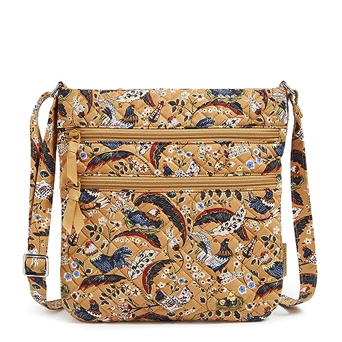 Vera Bradley Damen Iconic Triple Zip Hipster, Signature Cotton Umhängetasche, Französische Hühner von Vera Bradley