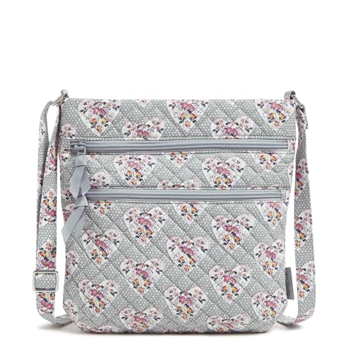 Vera Bradley Damen Iconic Triple Zip Hipster, Signature Cotton Umhängetasche, Mon Amour Gray von Vera Bradley