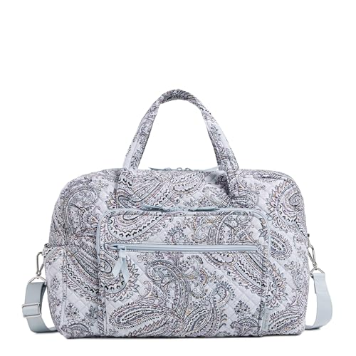 Vera Bradley Damen Iconic Weekender Reisetasche, Signature Cotton, Einheitsgröße, Soft Sky Paisley, Einheitsgröße, Wochenend-Reisetasche aus Baumwolle von Vera Bradley