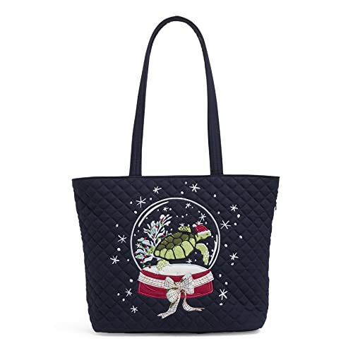 Vera Bradley Damen Kleine Tragetasche Handtasche, Weihnachtsmann-Schildkröte, recycelte Baumwolle von Vera Bradley