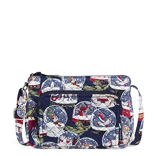 Vera Bradley Damen Little Hipster Crossbody Geldbörse RFID-Schutz Umhängetasche, Schneekugeln – recycelte Baumwolle von Vera Bradley