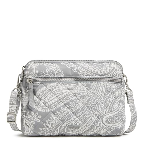 Vera Bradley Damen Performance Twill DREI Fächern Umhängetasche, Wolkengraues Paisleymuster von Vera Bradley