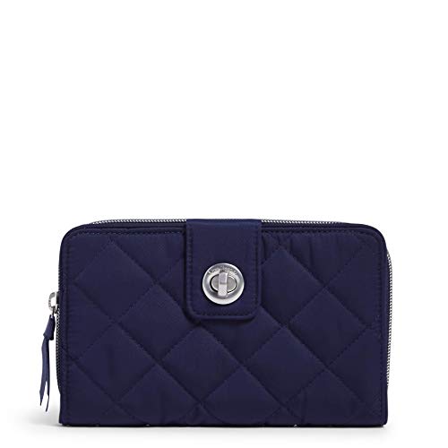 Vera Bradley Damen Performance Twill Drehverschluss und RFID-Schutz Geldbörse, Klassisches Marineblau von Vera Bradley
