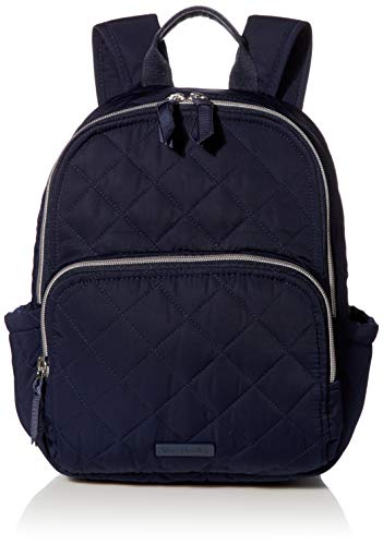 Vera Bradley Damen Kleiner Rucksack aus Performance-Twill Büchertasche, Klassisches Marineblau von Vera Bradley