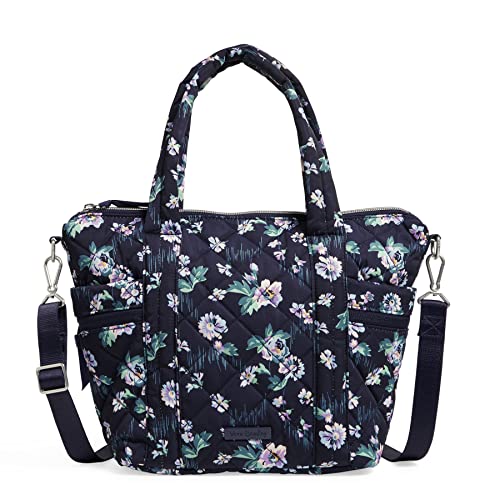 Vera Bradley Damen Performance Twill-Tragetasche mit Mehreren Riemen, Klein Handtasche, Navy Garden von Vera Bradley