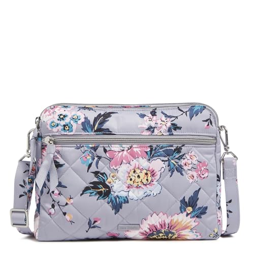 Vera Bradley Damen Performance Twill DREI Fächern Umhängetasche, Pariser Blumenstrauß von Vera Bradley
