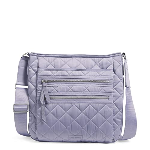 Vera Bradley Damen Performance Twill-Geldbörse mit 3 Reißverschlüssen Umhängetasche, Lavendel Himmel von Vera Bradley