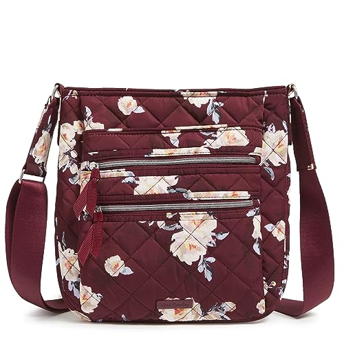 Vera Bradley Damen Performance Twill 3 Reißverschlüssen Umhängetasche, Blüten und Zweige von Vera Bradley