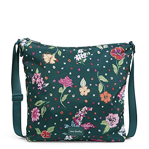 Vera Bradley Damen Recycelte Lighten Up Reactive Hipster Crossbody Geldbörse Umhängetasche, Hope Blooms Blaugrün von Vera Bradley