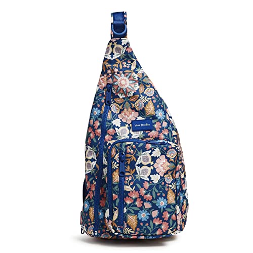 Vera Bradley Damen Recycelter aufhellender reaktiver Sling Rucksack Büchertasche, Enchanted Mandala Blau von Vera Bradley