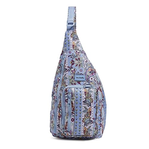 Vera Bradley Damen Recycelter aufhellender reaktiver Sling Rucksack Büchertasche, Provence Paisley Streifen von Vera Bradley