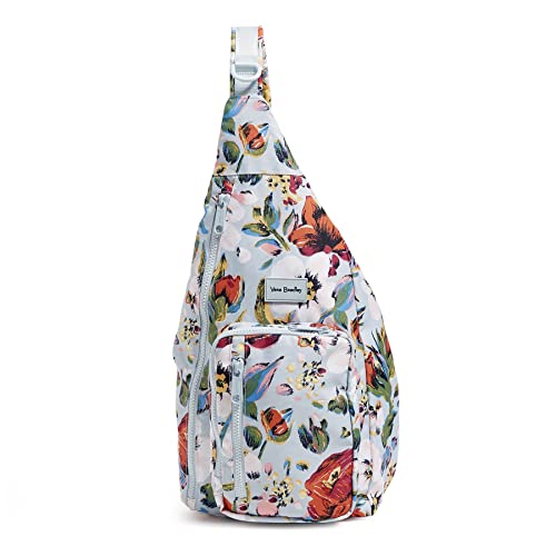 Vera Bradley Damen Recycelter aufhellender reaktiver Sling Rucksack Büchertasche, Sea Air Floral, Einheitsgröße von Vera Bradley