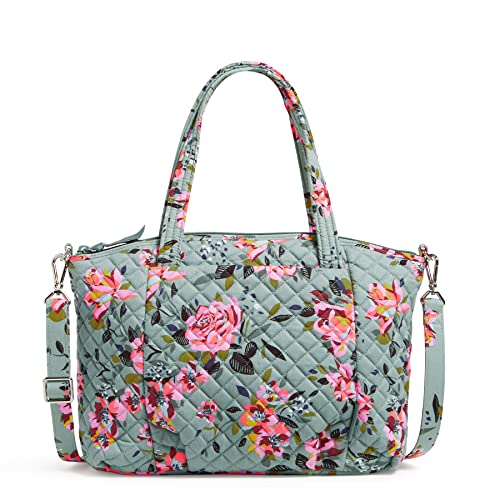 Vera Bradley Damen Schultertasche, Plissiert, Mehrere Riemen Handtasche, Rosy Outlook-Recycelte Baumwolle von Vera Bradley