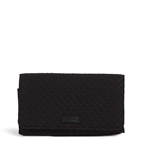 Vera Bradley Damen Signature Cotton RFID Trifold Clutch Wallet Geldbörse, klassisches schwarz von Vera Bradley