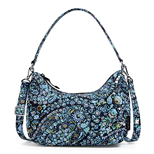 Vera Bradley Frannie Crescent Crossbody Geldbörse aus Baumwolle, Dreamer Paisley - Recycelte Baumwolle, Einheitsgröße von Vera Bradley