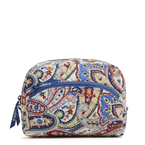 Vera Bradley Große Kosmetiktasche für Damen aus Baumwolle, Harbor Paisley, Einheitsgröße von Vera Bradley