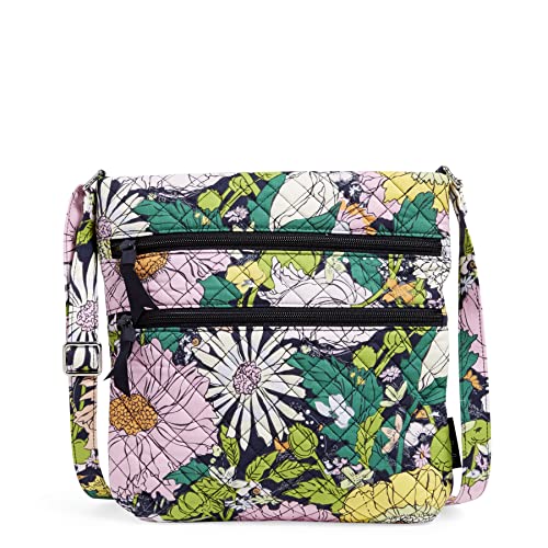 Vera Bradley Damen Hipster-Geldbörse 3 Reißverschlüssen Umhängetasche, Bloom Boom – recycelte Baumwolle von Vera Bradley