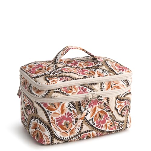 Vera Bradley Kosmetikkoffer für Damen, Premium-Baumwolle, zum Aufbürsten, Blühendes Paisleymuster, Einheitsgröße von Vera Bradley