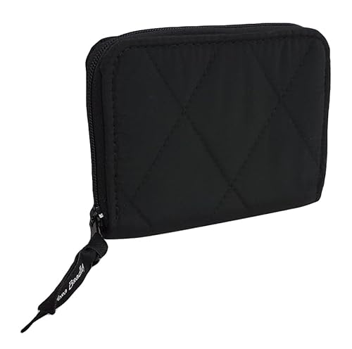 Vera Bradley RFID Kleine Geldbörse mit Reißverschluss (Einheitsgröße, Schwarz Ultraleicht), Schwarz, Black Ultralight, Geldbörse mit umlaufendem Reißverschluss von Vera Bradley
