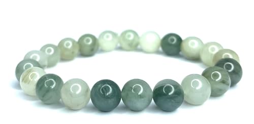 Armband aus natürlicher Jade – Perlen von 10 mm – Stein der Weisheit & Gelassenheit – Unisex-Schmuck Energie – beruhigende Heilsteintherapie – Geschenkidee für Damen und Herren von Vera Mentis