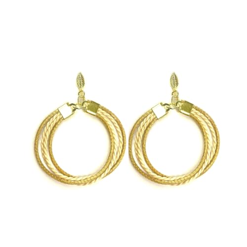 Capim Dourado Ohrringe Creolen - Bohemian Chic - Brasilianisches Handwerk Natur geflochten - Edelstahl - Geschenk Damen, Pe, Capim Dourado, Nicht zutreffend von Vera Mentis