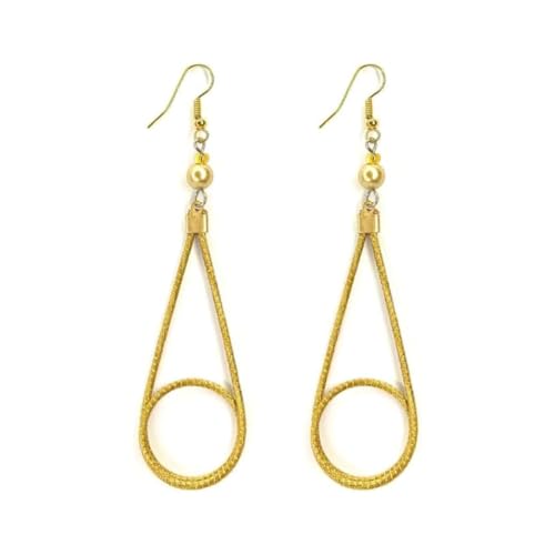 Capim Dourado Ohrringe Dreifachschnalle - langer Schmuck elegant und leicht - natürliche brasilianische Handwerkskunst - Edelstahl von Vera Mentis