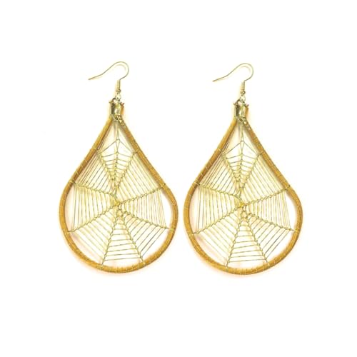 Capim Dourado Ohrringe "Goldenes Segeltuch" - handgefertigt - Edelstahl - Tropfen-Design elegant und leicht - natürlicher und ethischer Schmuck von Vera Mentis