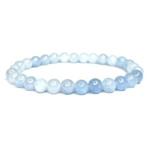 Vera Mentis Armband aus natürlichem blauem Calcit – Naturstein, Perlen 6 mm – beruhigender Energie-Schmuck, handgefertigt für Damen und Herren von Vera Mentis