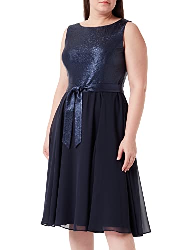 Vera Mont Damen Cocktailkleid mit Gürtel Patch Dark Blue/Dark Blue,42 von Vera Mont