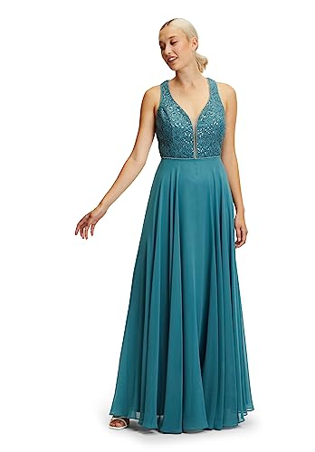 Vera Mont Damen Abendkleid mit Pailletten, Smoky Teal, 50 von Vera Mont