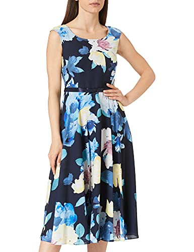 Vera Mont Damen 4362/4201 Cocktailkleid, Dark Blue/Yellow, 38 Kurz von Vera Mont