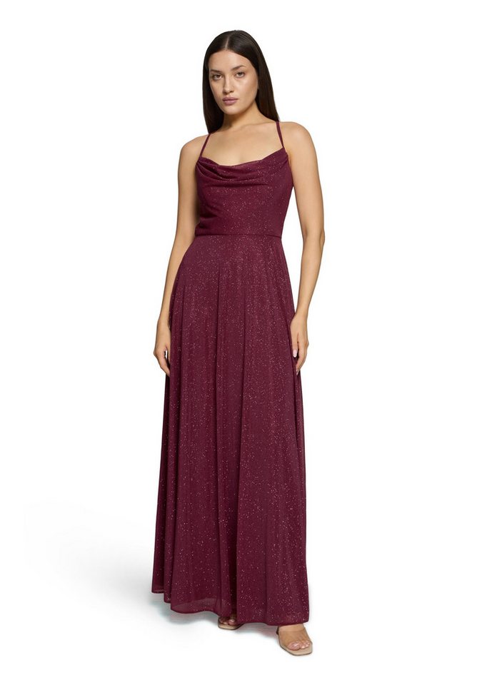 Vera Mont Abendkleid Damen mit Wasserfallausschnitt Glitzer von Vera Mont