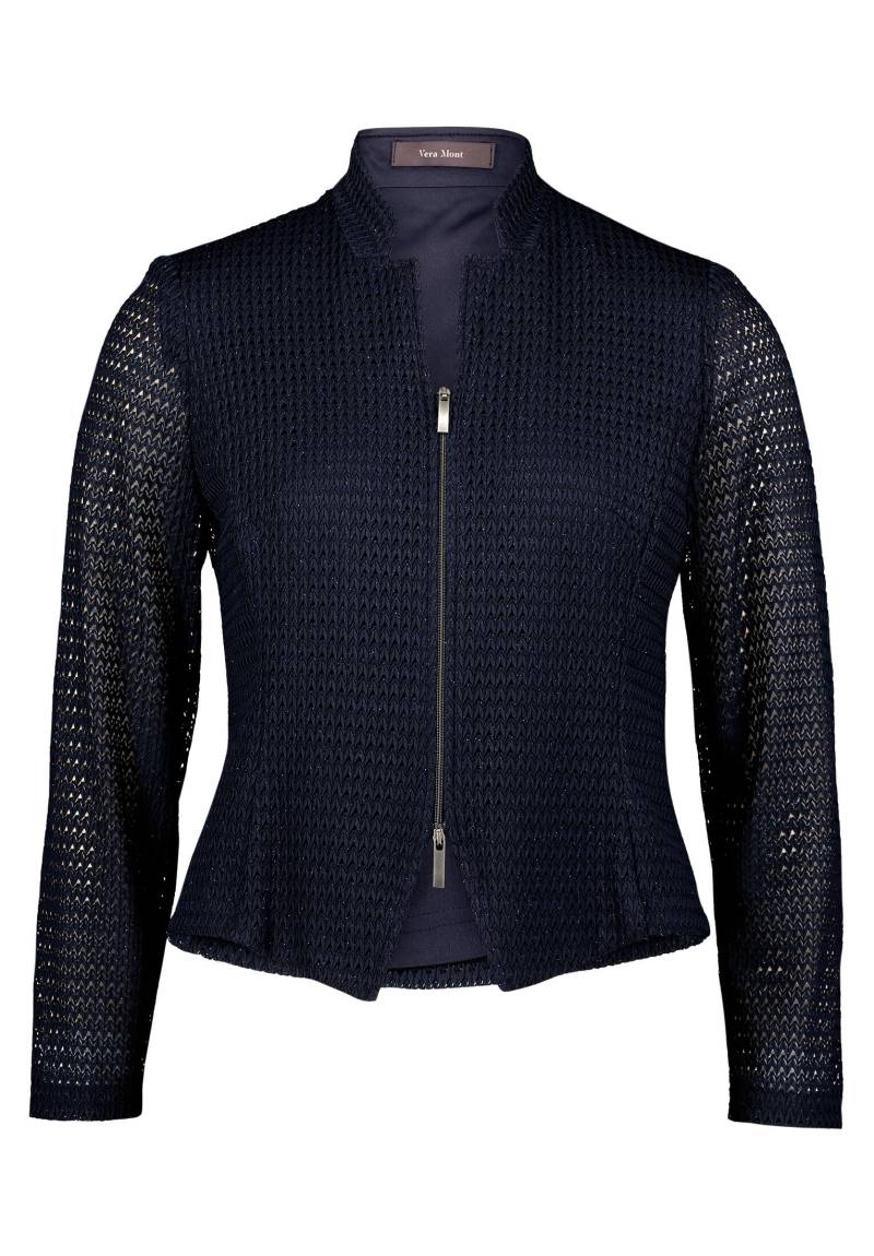 Vera Mont - Blazer-Jacke dunkelblau/grau - Gr. - 42 von Vera Mont