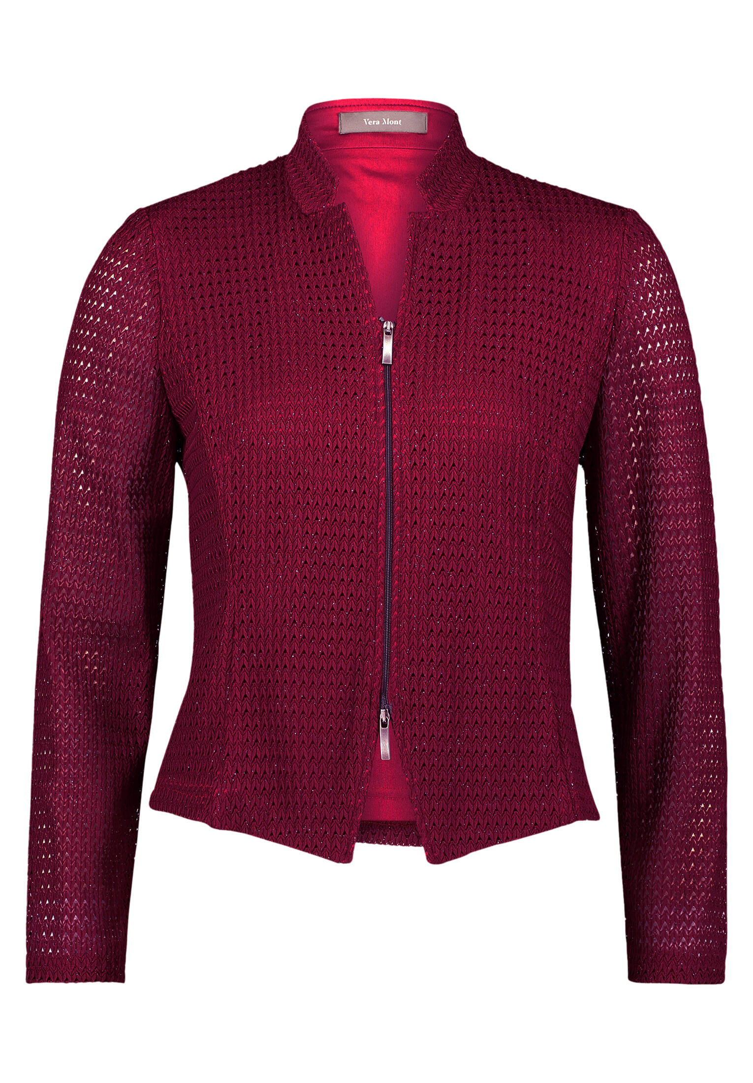 Vera Mont - Blazer-Jacke rot/grau - Gr. - 46 von Vera Mont