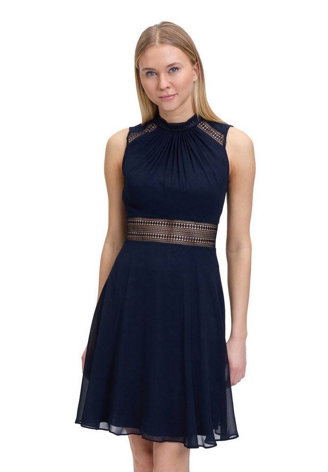 Vera Mont Cocktailkleid Damen mit Spitzeneinsatz Aufgesteppte Bänder von Vera Mont