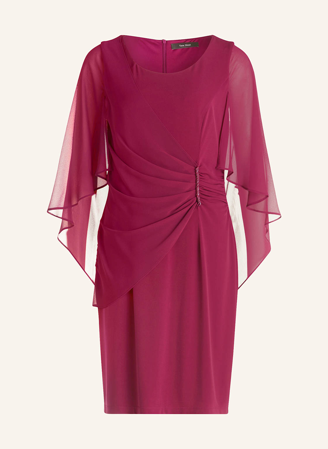 Vera Mont Cocktailkleid Im Materialmix Mit Schmucksteinen rot von Vera Mont