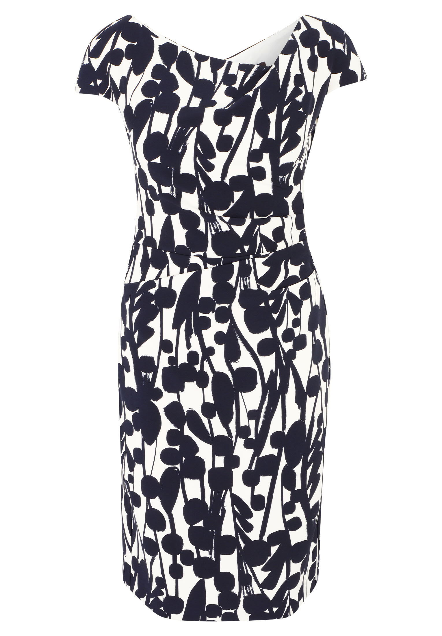 Vera Mont - Cocktailkleid weiß/dunkelblau - Gr. - 44 von Vera Mont