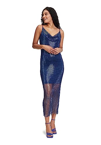 Vera Mont Damen Abendkleid im Glitzer-Look Dark Blue/Dark Blue,36 von Vera Mont